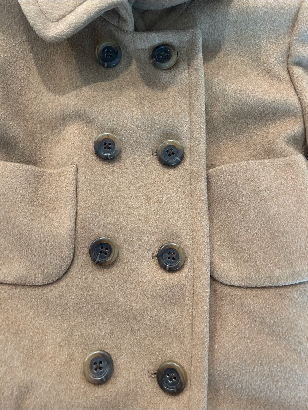J. Crew Camel Wool-Blend Double-Breasted Pea Coat - Picture 7 of 8